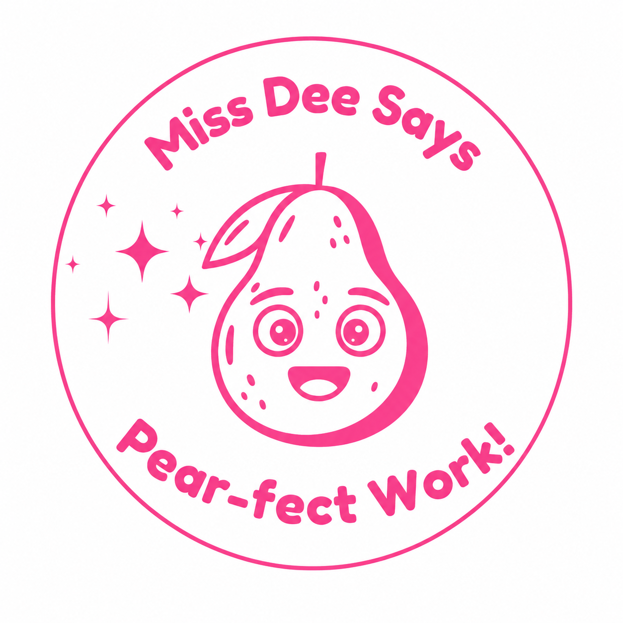 Personalised Teacher Stamp | Pear-fect Work! 🍐