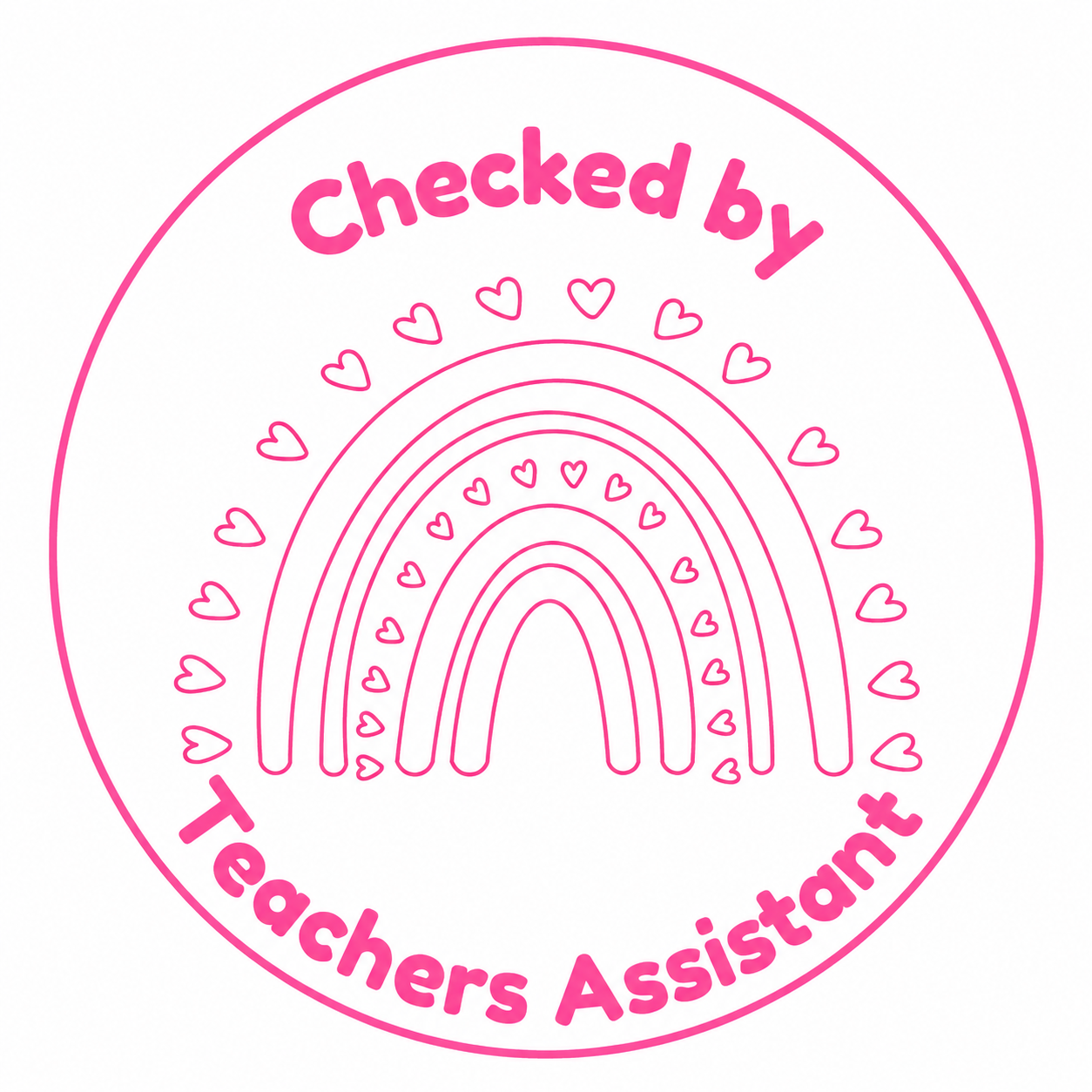 🌈 Personalised Teacher Assistant Stamp | Checked By Teacher's Assistant ✨