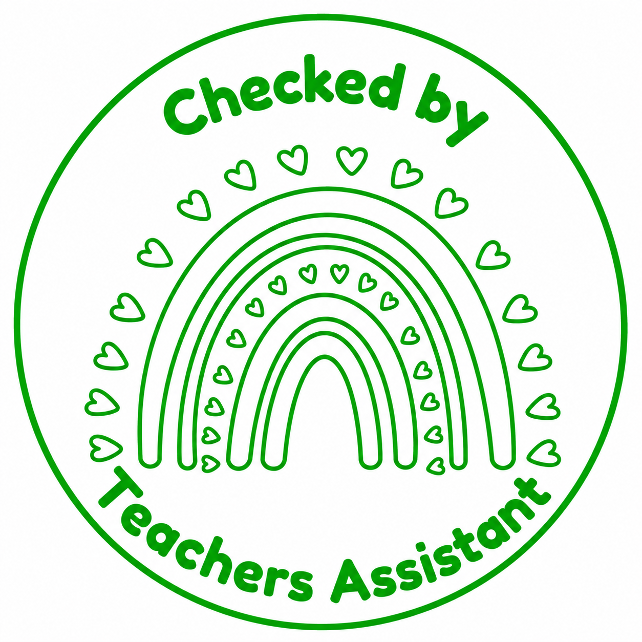 🌈 Personalised Teacher Assistant Stamp | Checked By Teacher's Assistant ✨