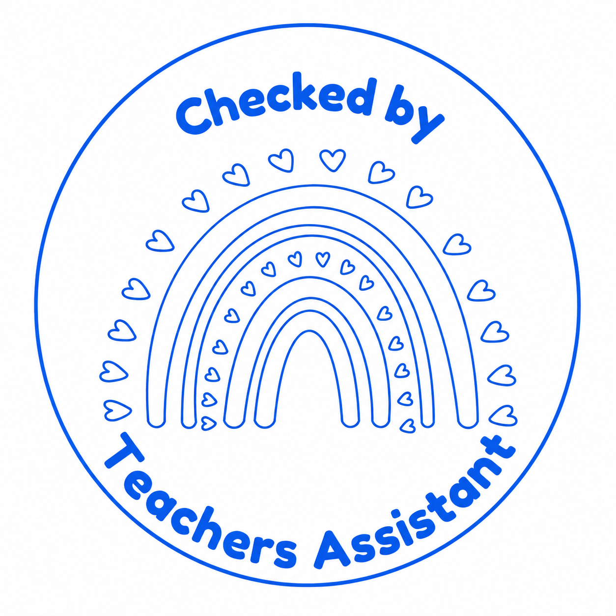 🌈 Personalised Teacher Assistant Stamp | Checked By Teacher's Assistant ✨