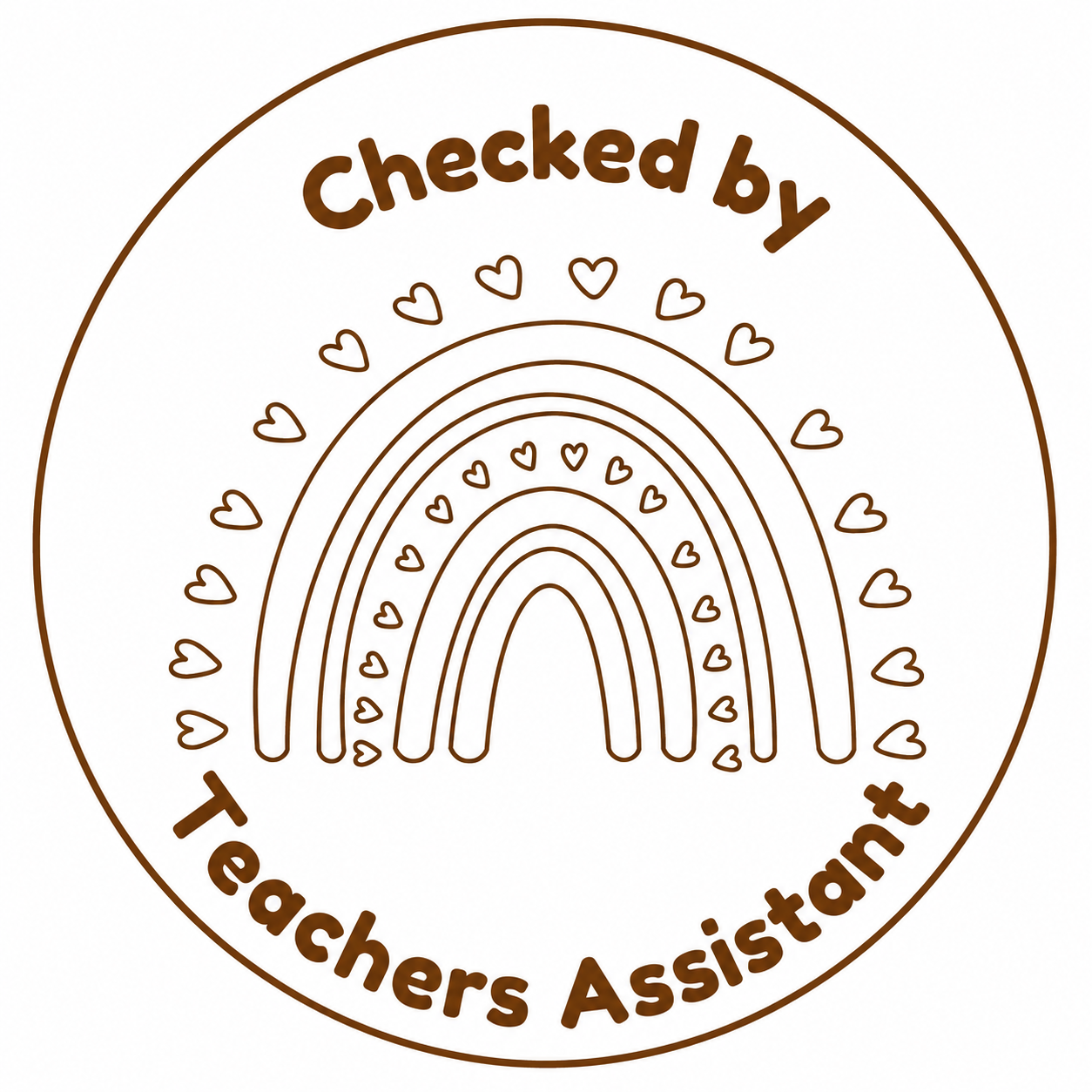 🌈 Personalised Teacher Assistant Stamp | Checked By Teacher's Assistant ✨