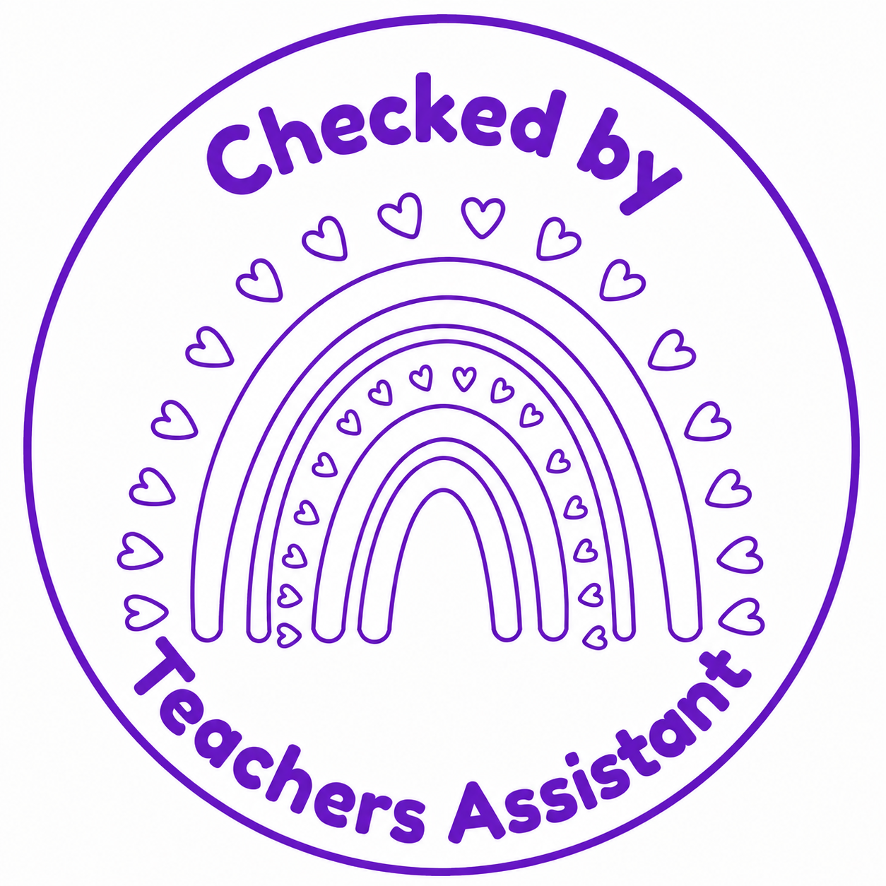 🌈 Personalised Teacher Assistant Stamp | Checked By Teacher's Assistant ✨