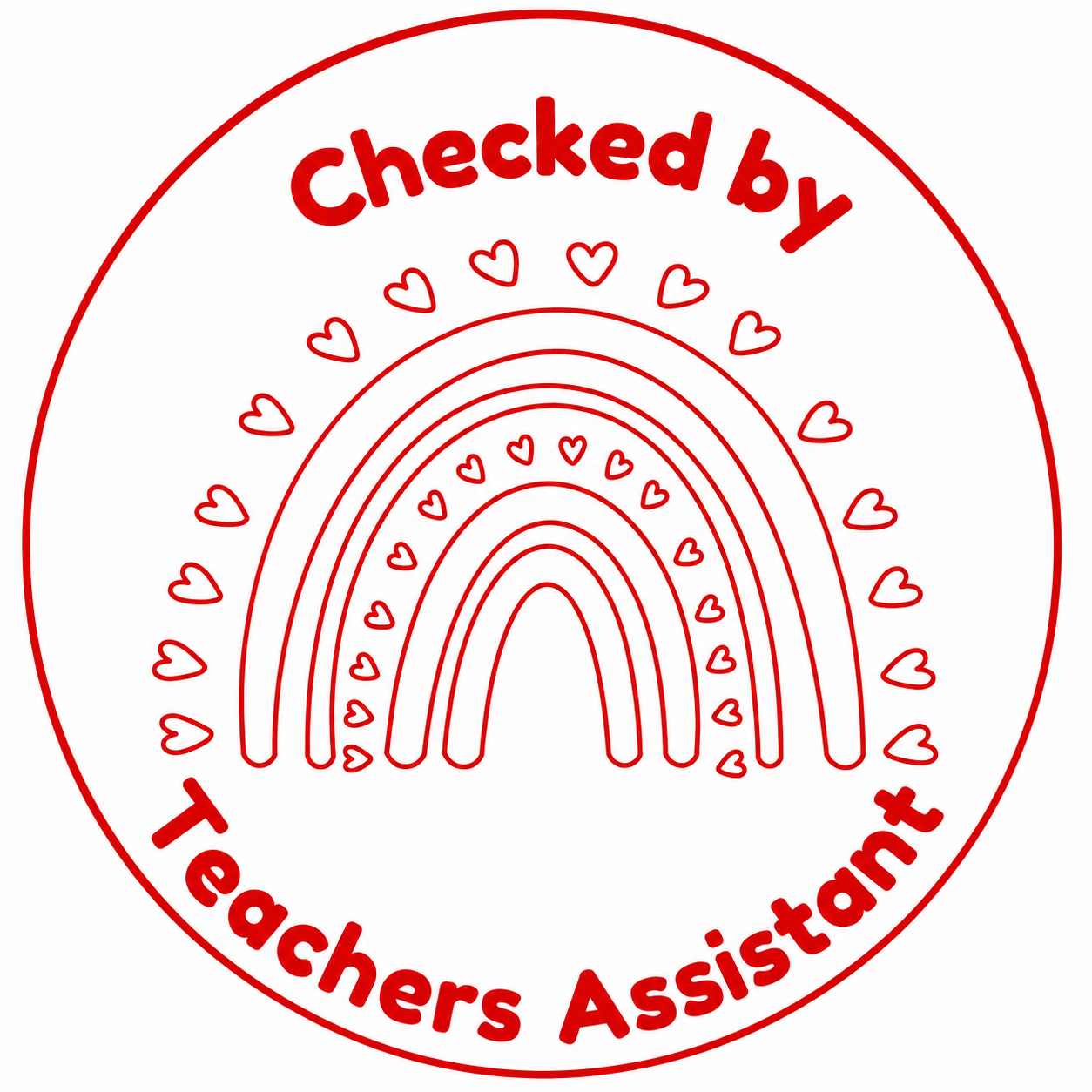 🌈 Personalised Teacher Assistant Stamp | Checked By Teacher's Assistant ✨