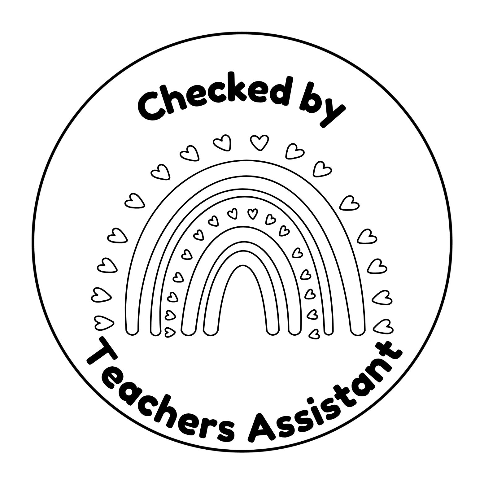 🌈 Personalised Teacher Assistant Stamp | Checked By Teacher's Assistant ✨