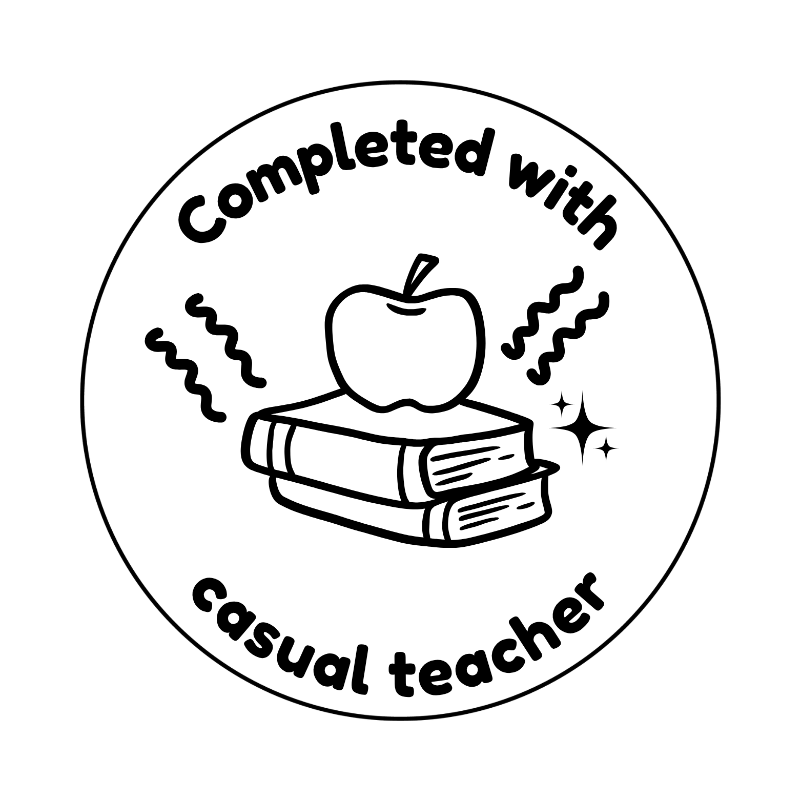 Completed with Casual Teacher Stamp | Classroom Record Stamp 🌈