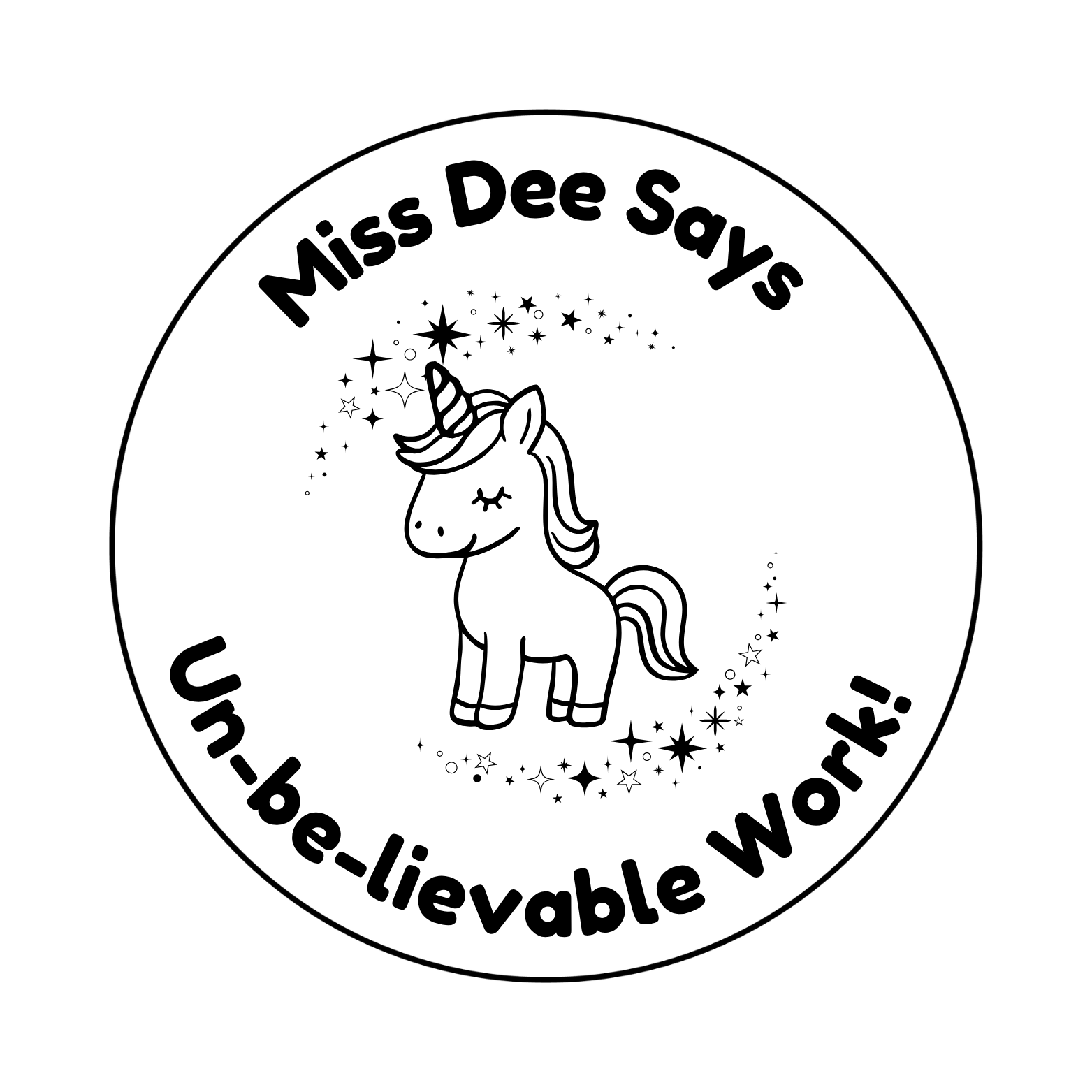 Personalised Teacher Stamp | Un-be-lievable Work! 🦄