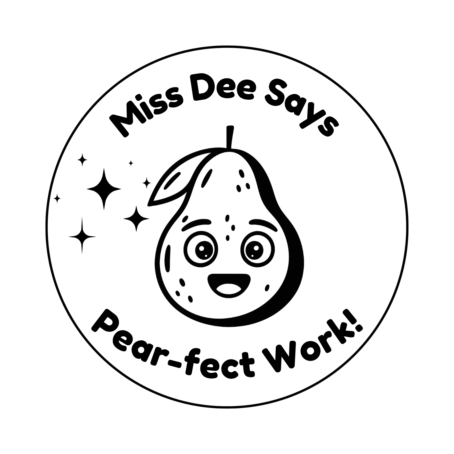 Personalised Teacher Stamp | Pear-fect Work! 🍐