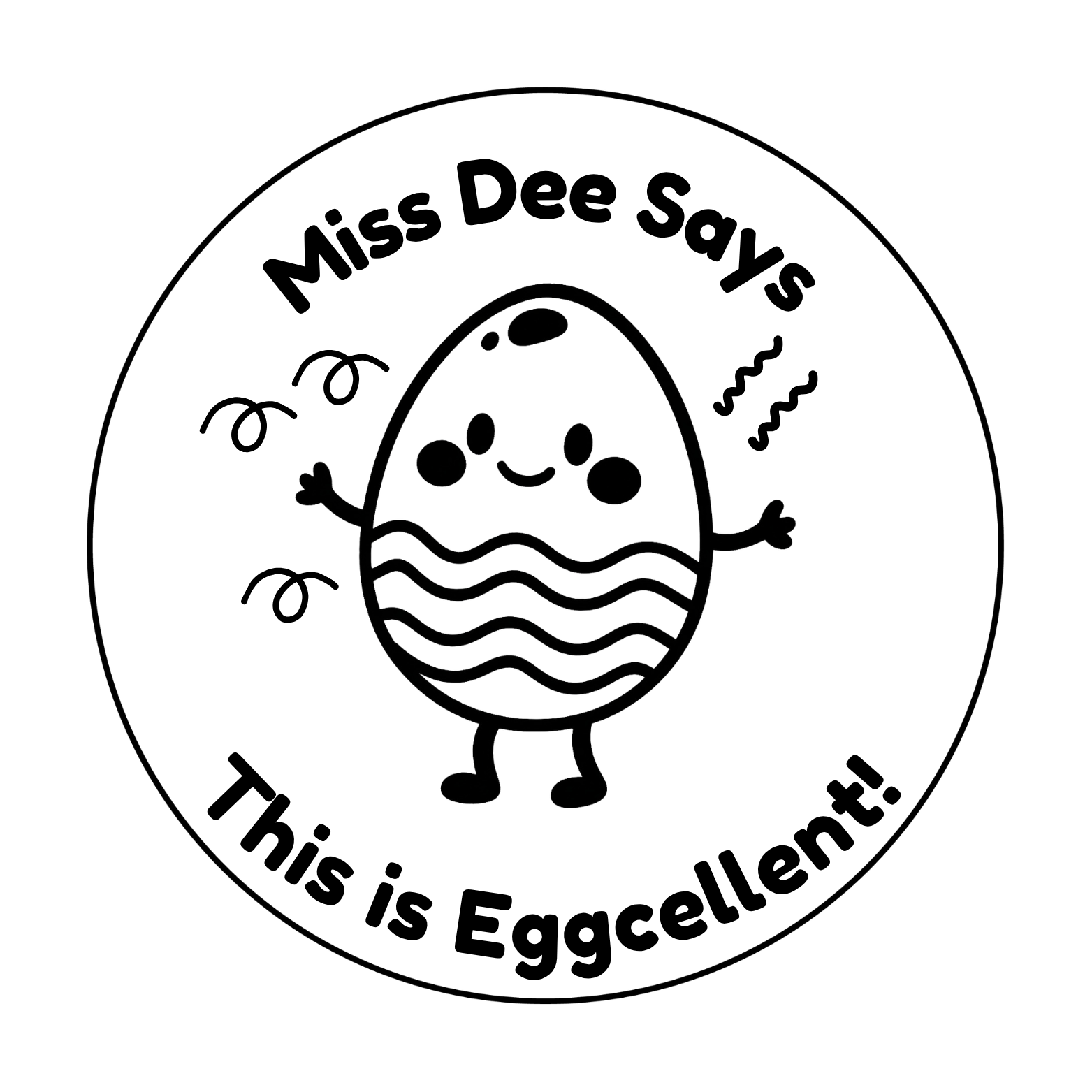 🥚 Miss Dee Says... This is Eggcellent! 🥚 | Personalised Teacher Stamp
