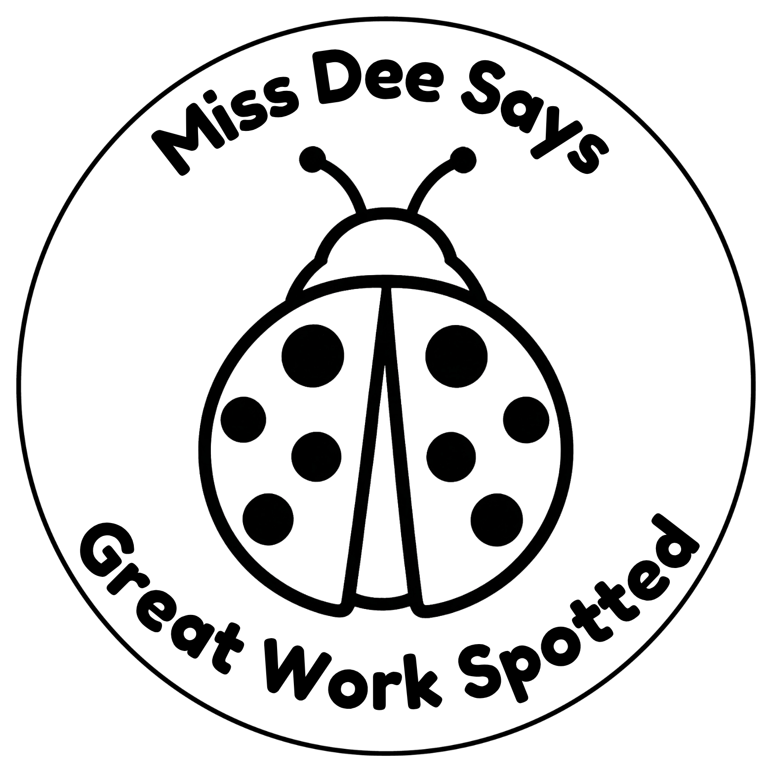 🐞 Personalised Ladybug "Great Work Spotted" Teacher Stamp