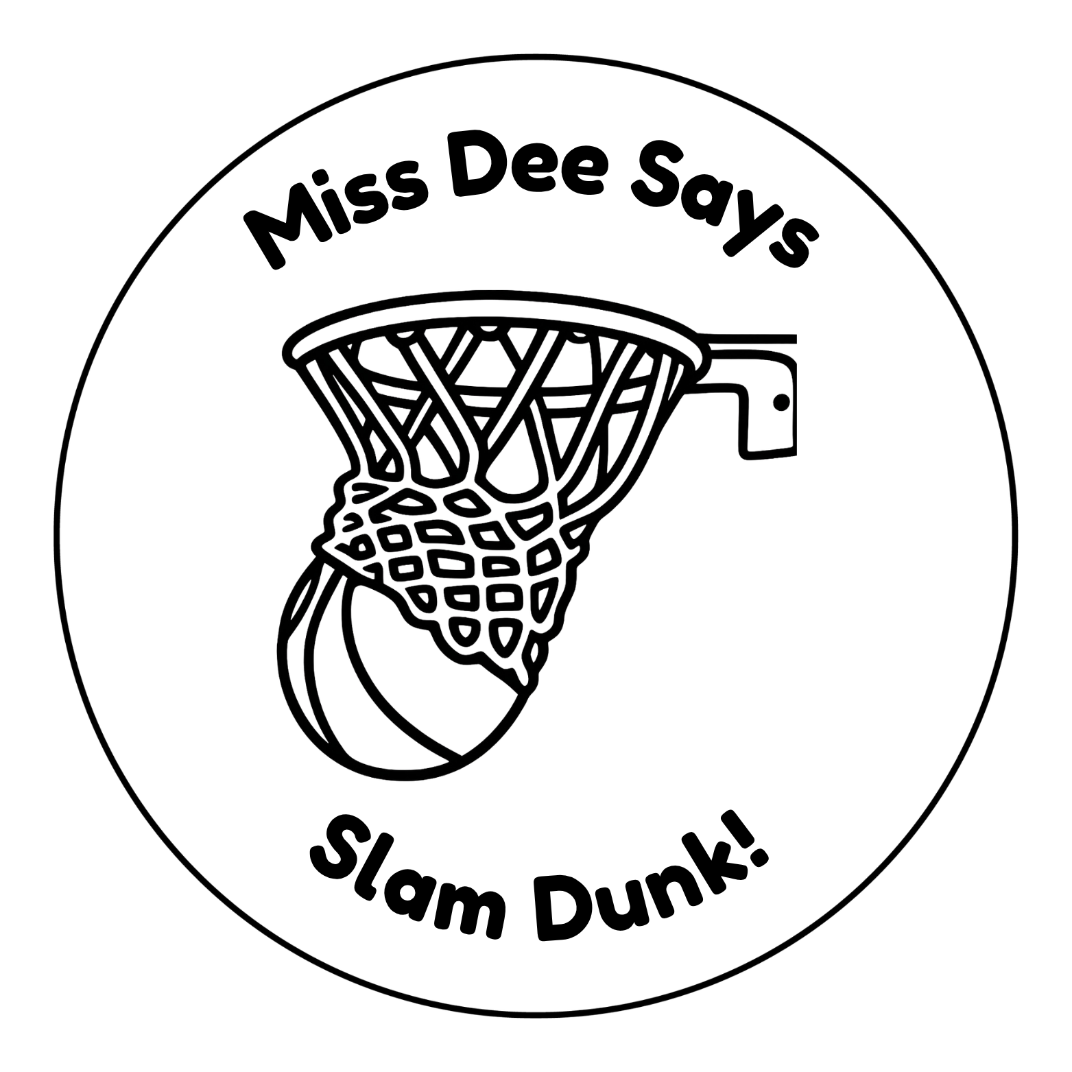 Miss Dee Says “Slam Dunk!” Teacher Self-Inking Reward Stamp | Basketball Classroom Stamp