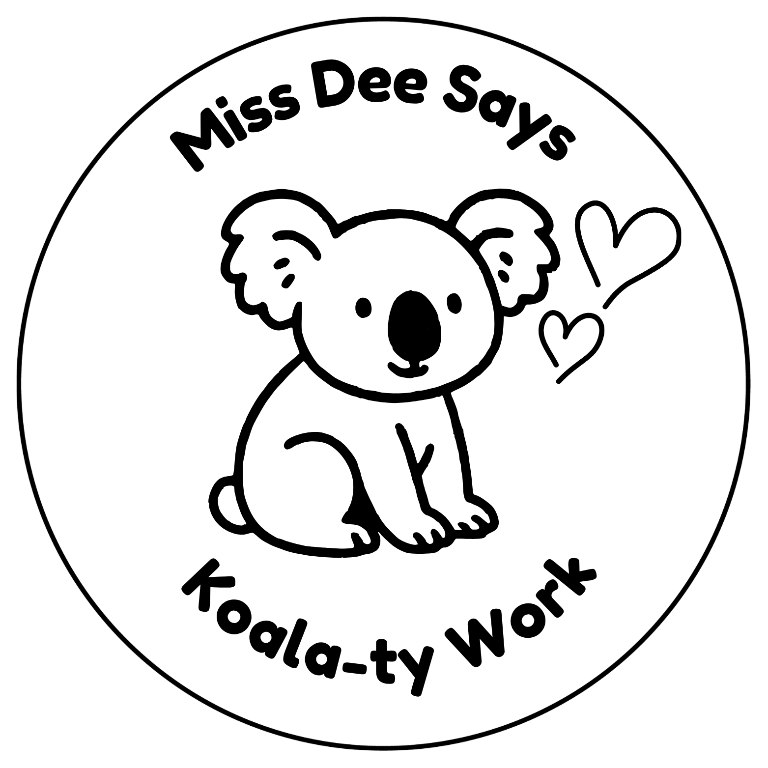 🐨 Miss Dee Says "Koala-ty Work" Teacher Stamp | Australian Classroom Reward Stamp | Personalised Teacher Stamp