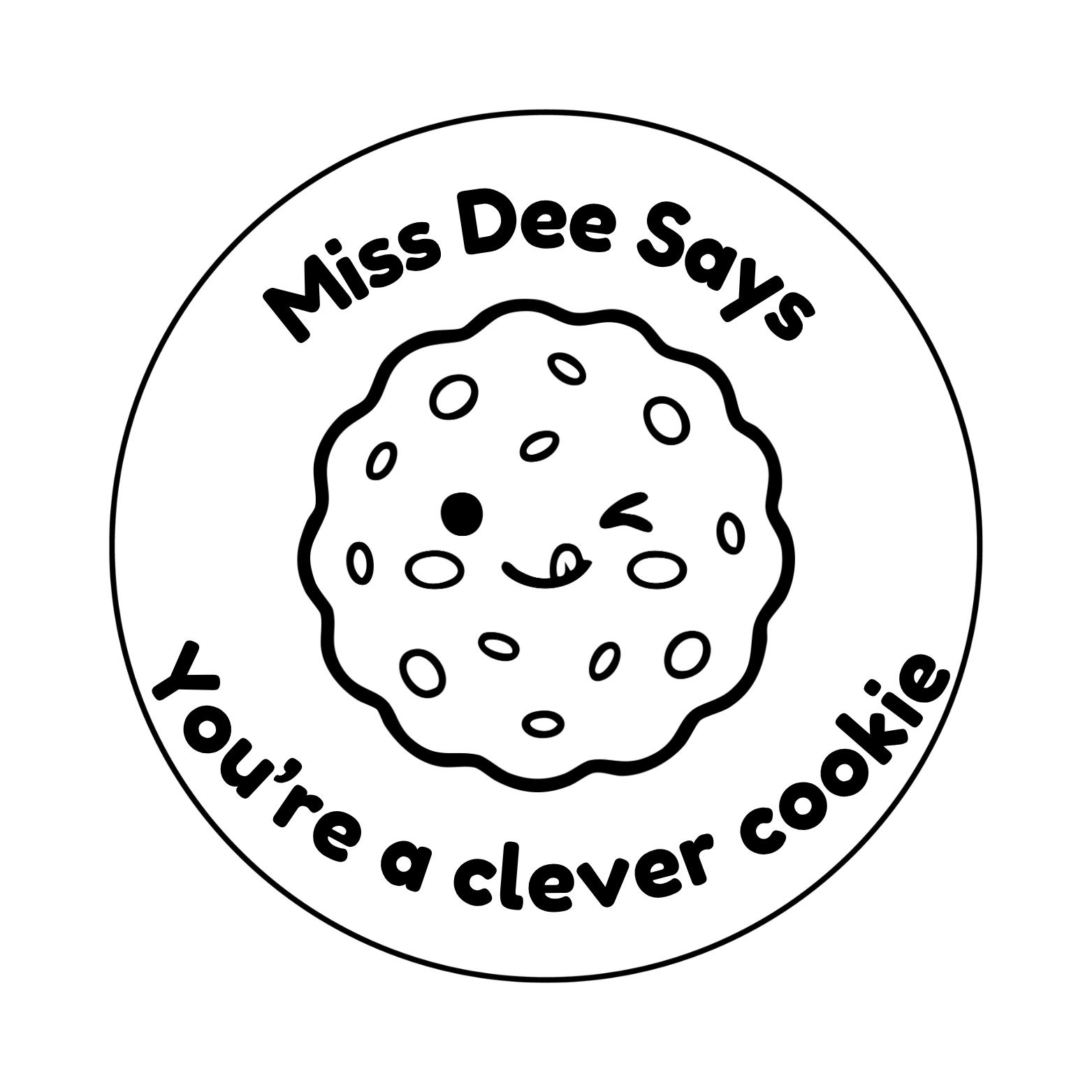 Personalised Teacher Stamp | Miss Dee Says... You're a Clever Cookie! 🍪🤎