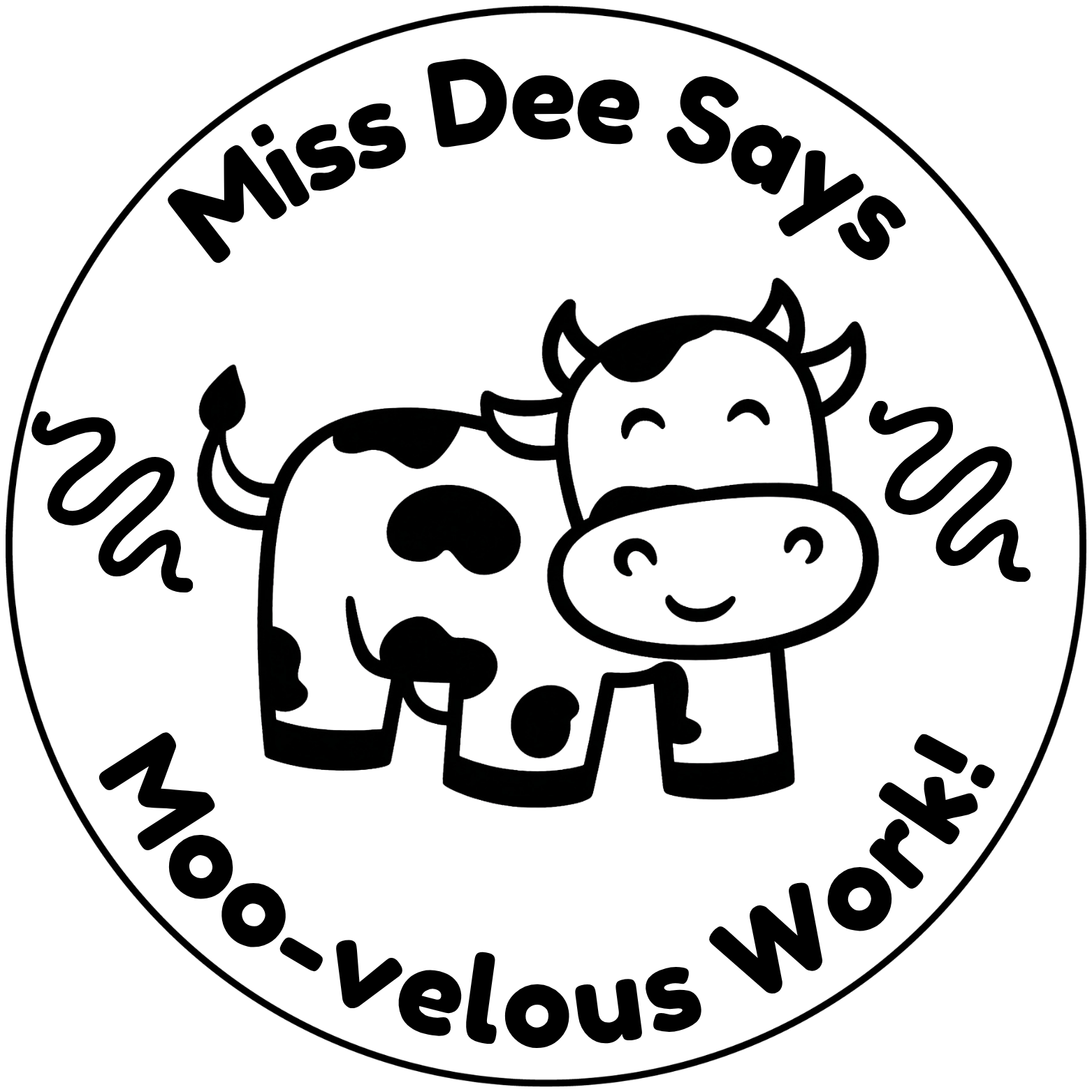 Personalised “Moo-velous Work!” Teacher Stamp 🐄