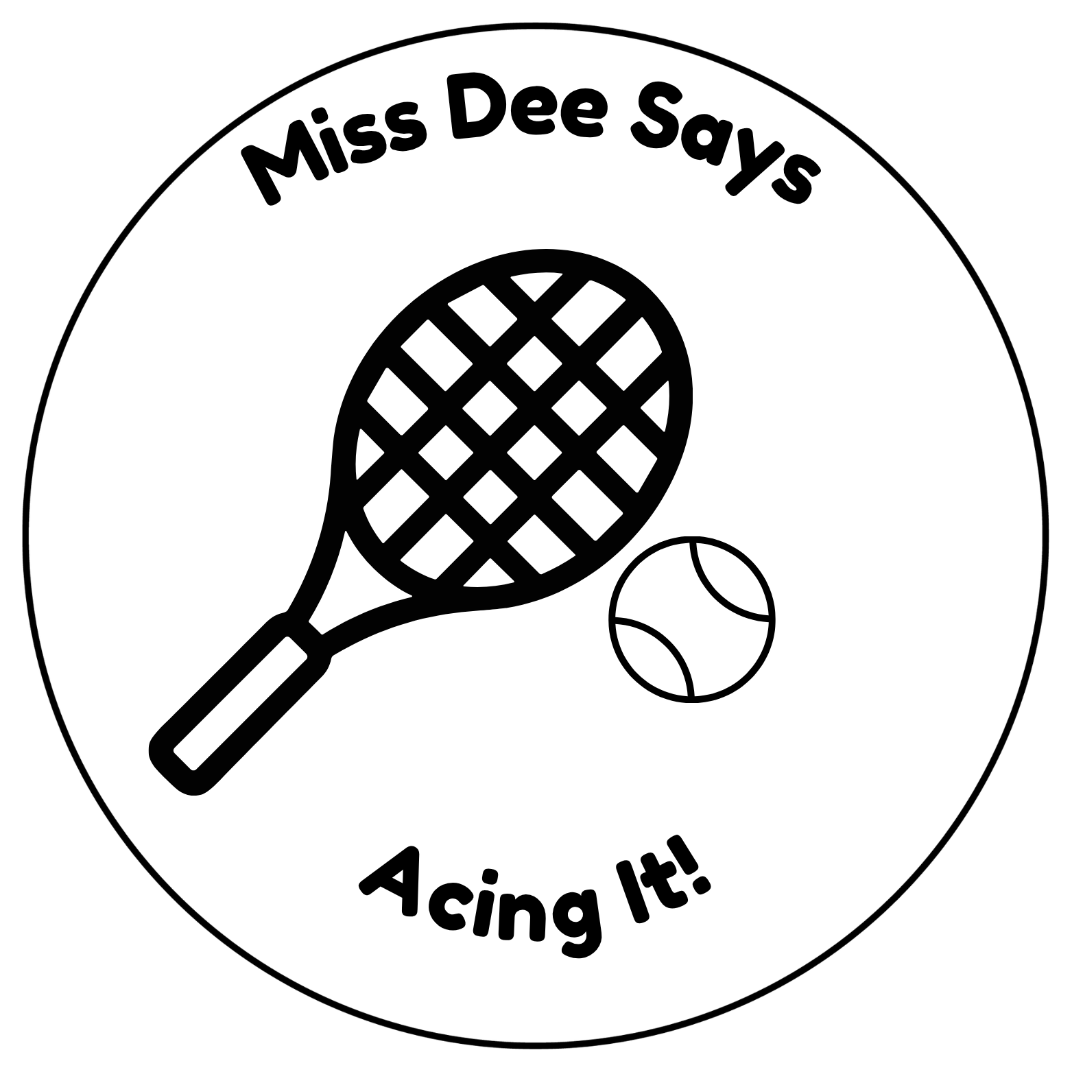 Miss Dee Says "Acing It!" Teacher Self-Inking Reward Stamp | Personalised Tennis Classroom Stamp