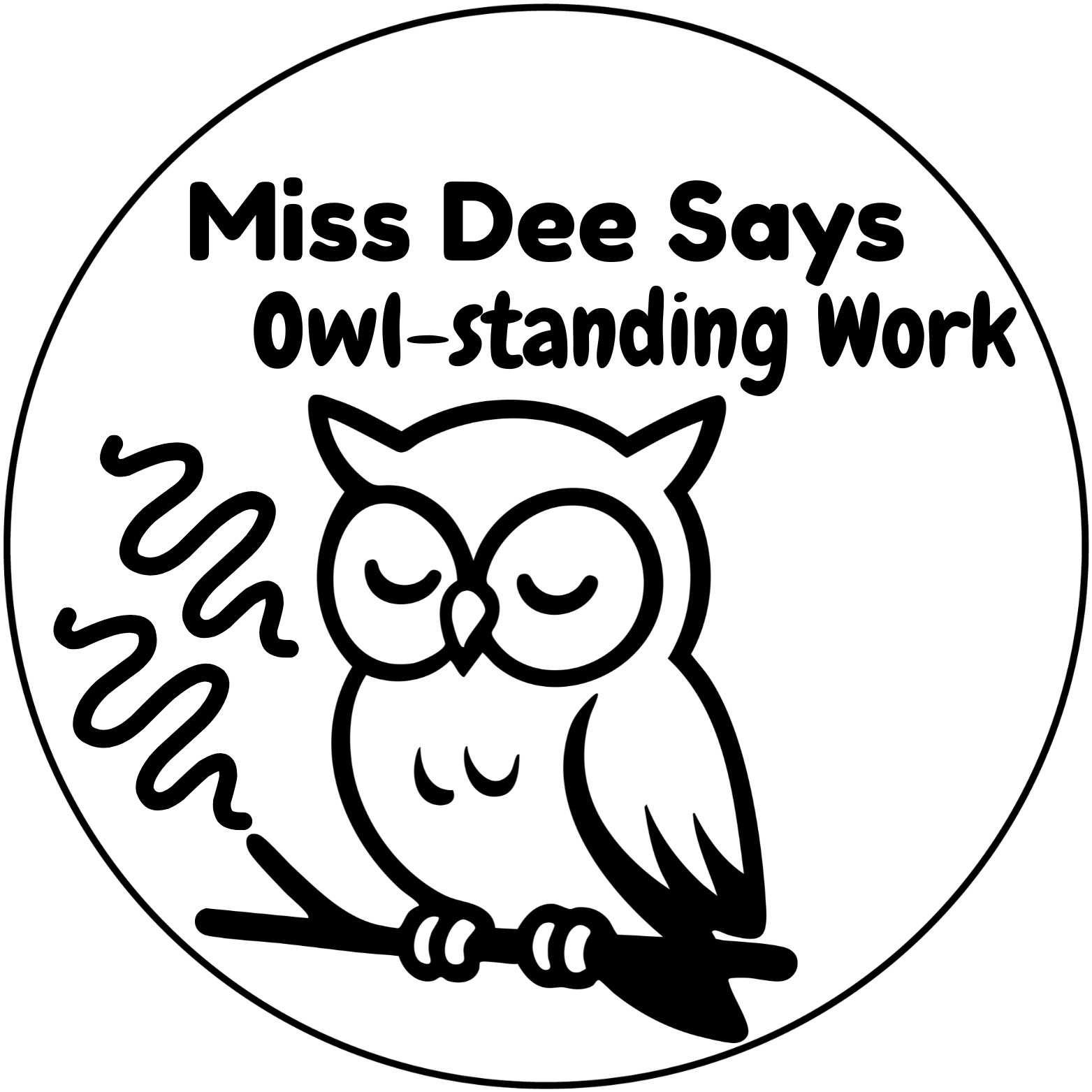 Owl-standing Work! Owl Teacher Stamp