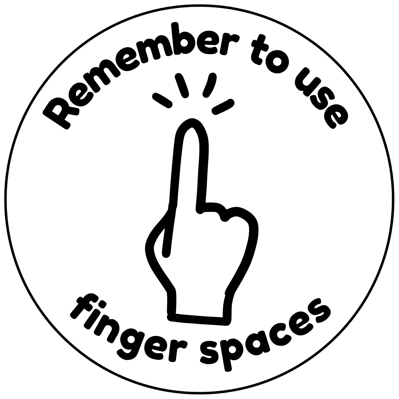 Remember to Use Finger Spaces Teacher Stamp | Classroom Feedback Stamp